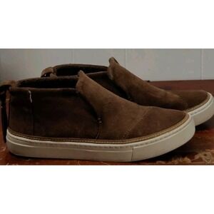 Women's‎ 8.5 TOMS Faux Suede Slip On Sneaker Tan Camel Brown Shoes Loafers